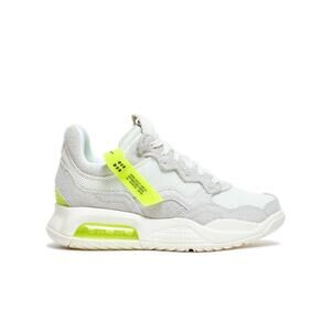Womens JORDAN MA2 'PALE IVORY VOLT' neon suede chunky sole SZ 6 tennis shoes